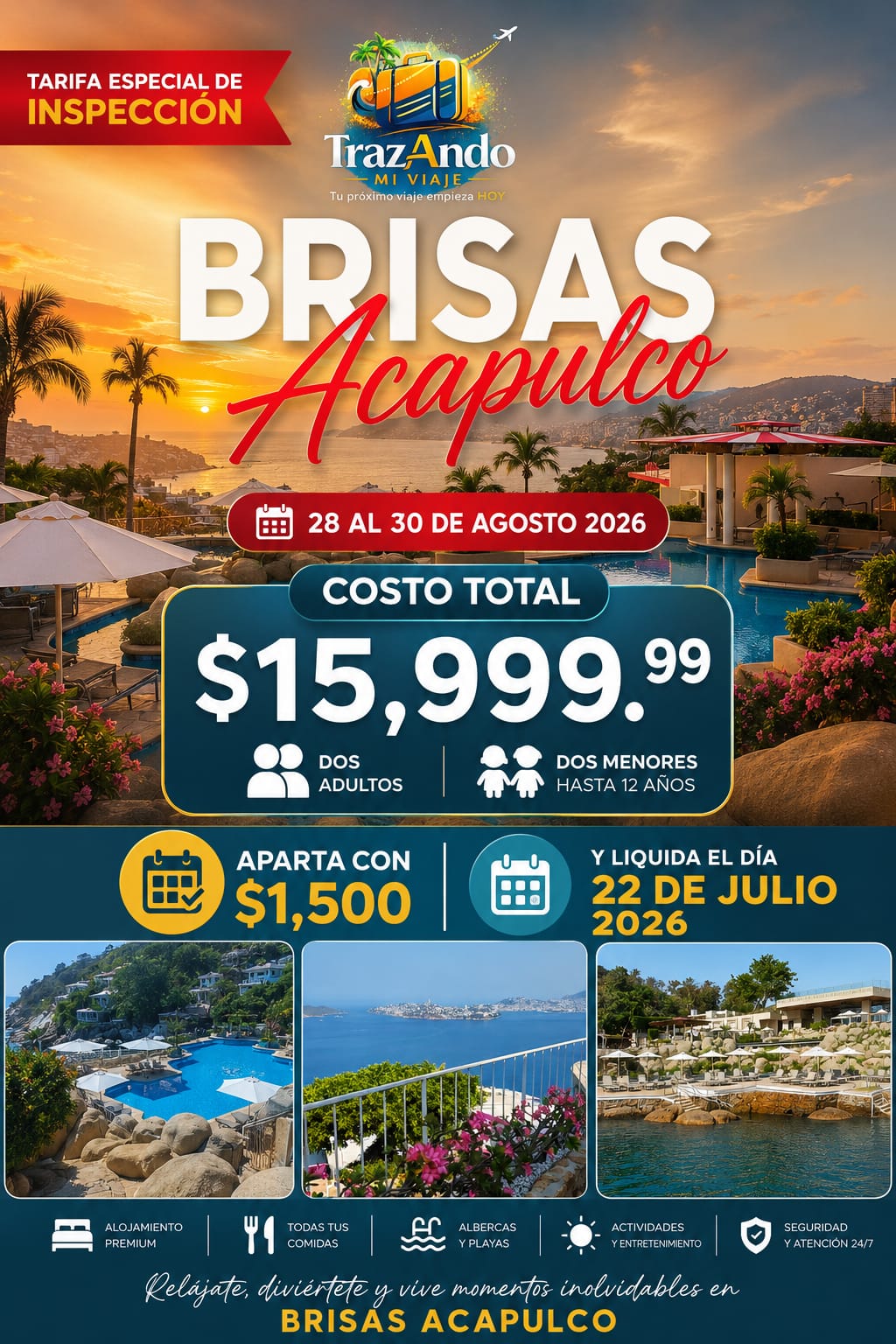 Las Brisas Acapulco! Tarifa Especial Todo Incluido para 4 Personas 🌴🌊